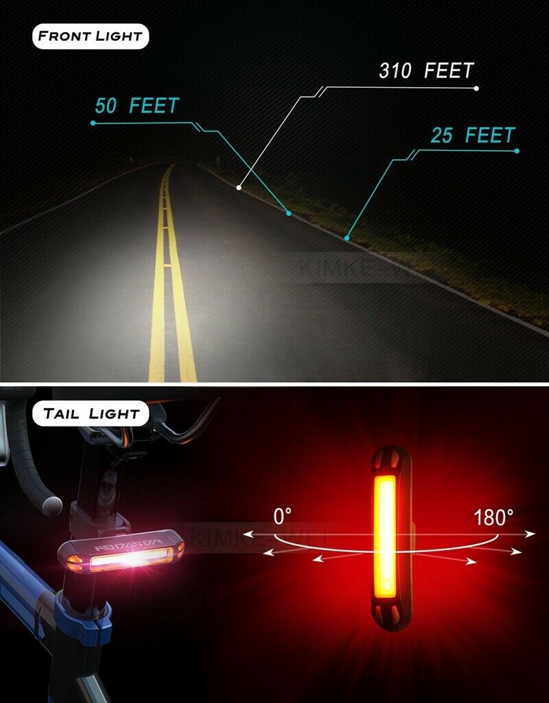 LED USB Rechargeable Bicycle Bike Tail Light Brake Rear Lamp 120 Lumens 650mAh
