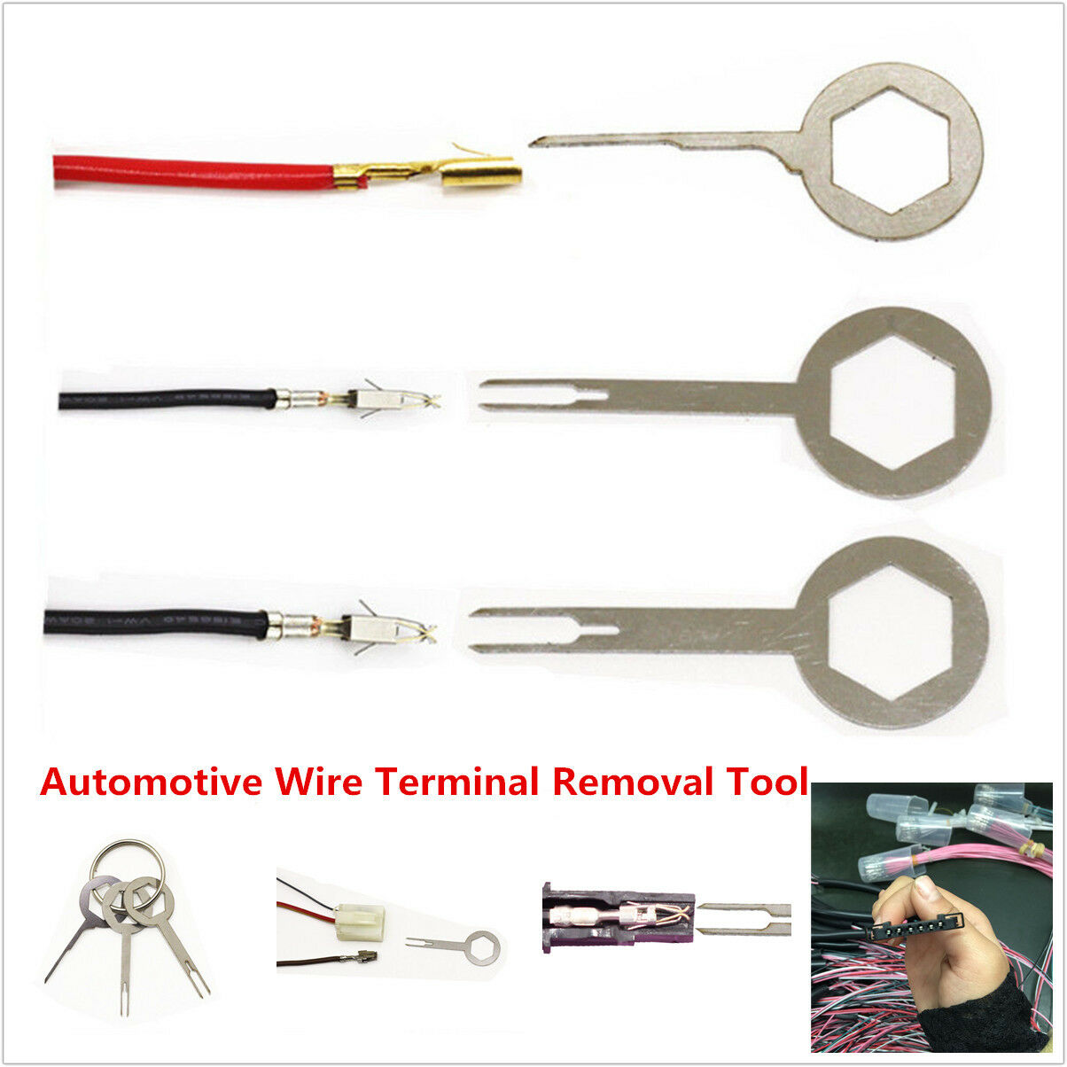3x Aluminum Car Electrical Terminal Wiring Crimp Fast Extractor Removal Key Tool