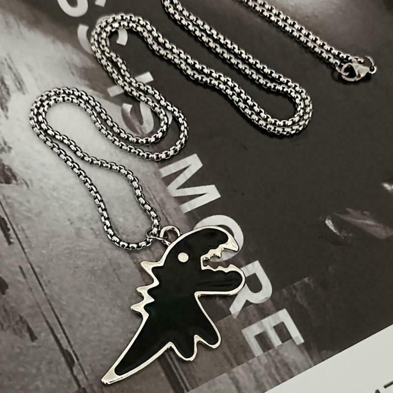 2 Pcs/Set Cute Pendant Gift Dinosaur Necklace For Women Men Couples Matching