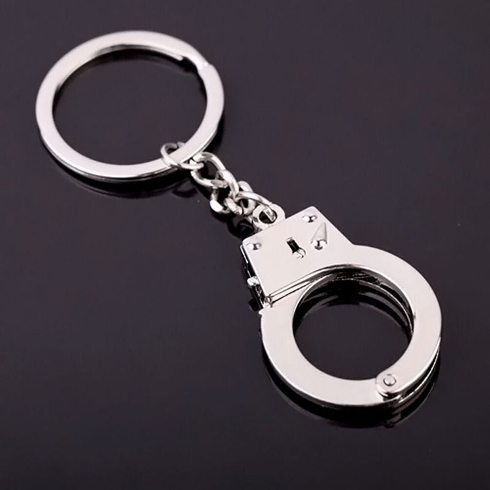 Beautiful Keyring Gadget Lover's Gift Double Handcuffs Metal Key Fob Keych.l8
