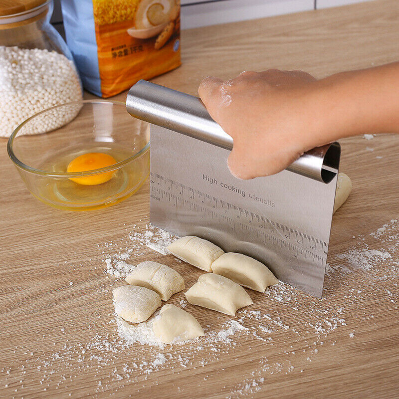 Metal Cake Scraper Pizza Dough Pastry Cutter Panel Scale Baking Tool Kitc.l8