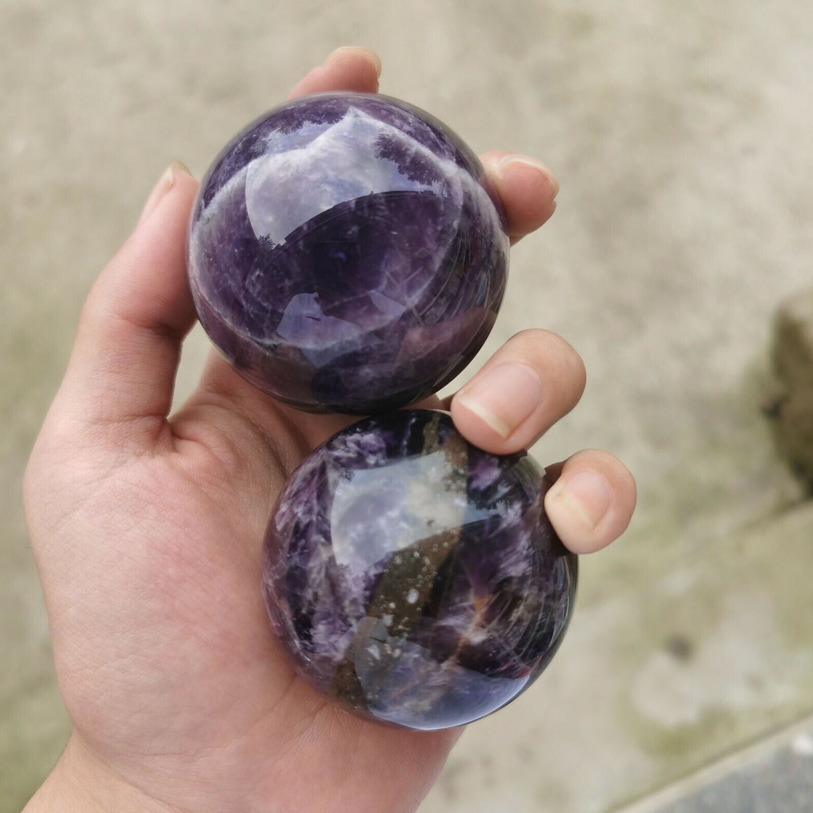 1pc Natural dreamy amethyst ball 45mm quartz crystal sphere reiki healing