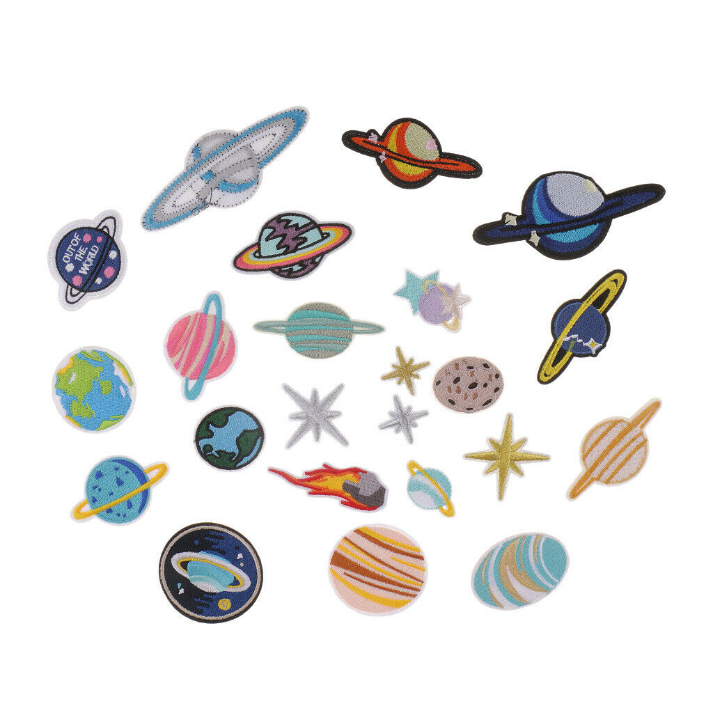 Embroidery Applique Sewing Crafts Patches Self-Adhesive Star /Space Stickers