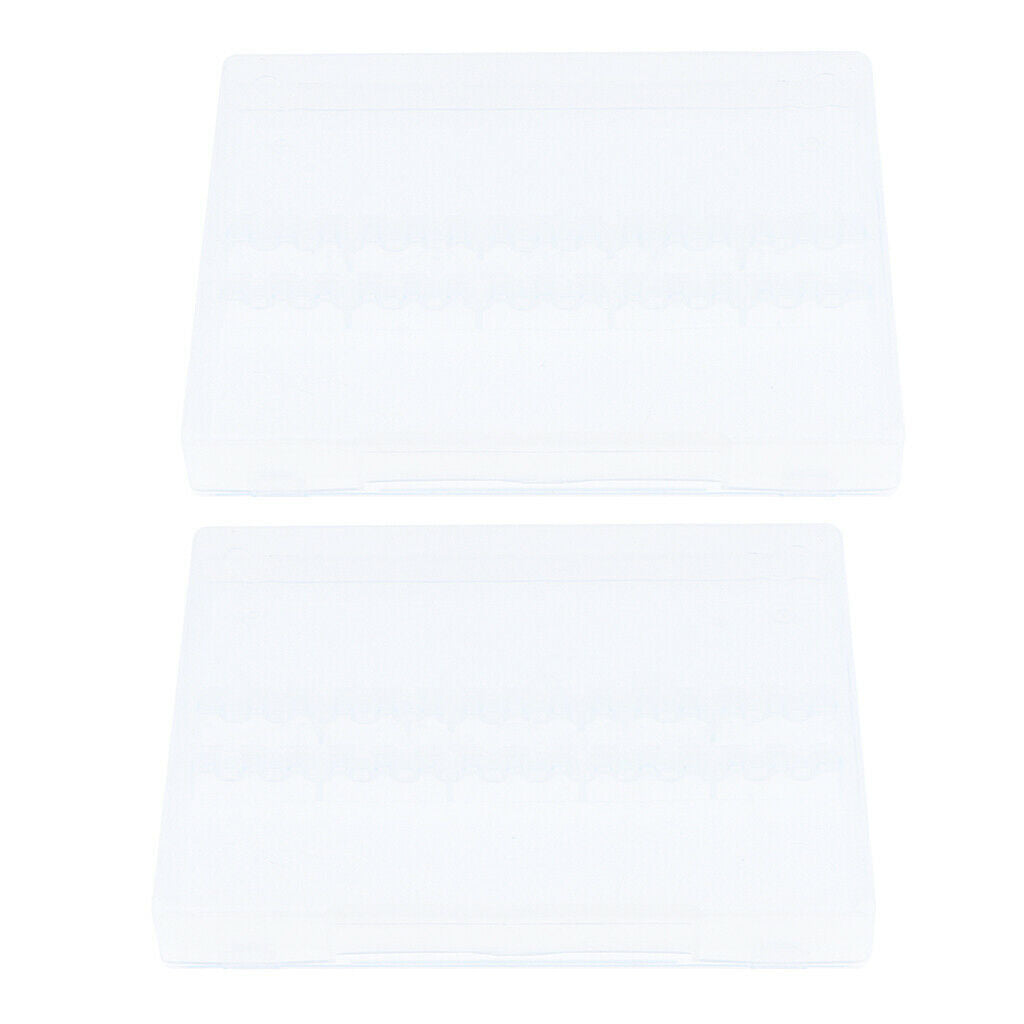2pcs Nail Art Drill Bit Holder Stand Polishing Bit Organizer Box Case Clear