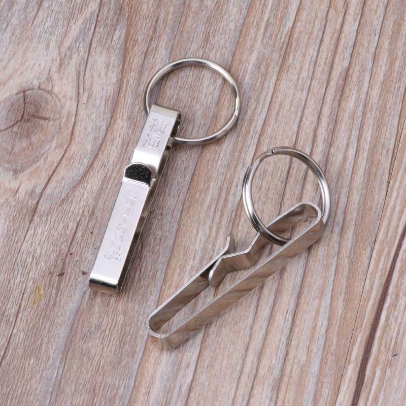 6Pcs Key Holder Stainless Steel Belt Clip Key Ring Useful Keychain Men Jewelry