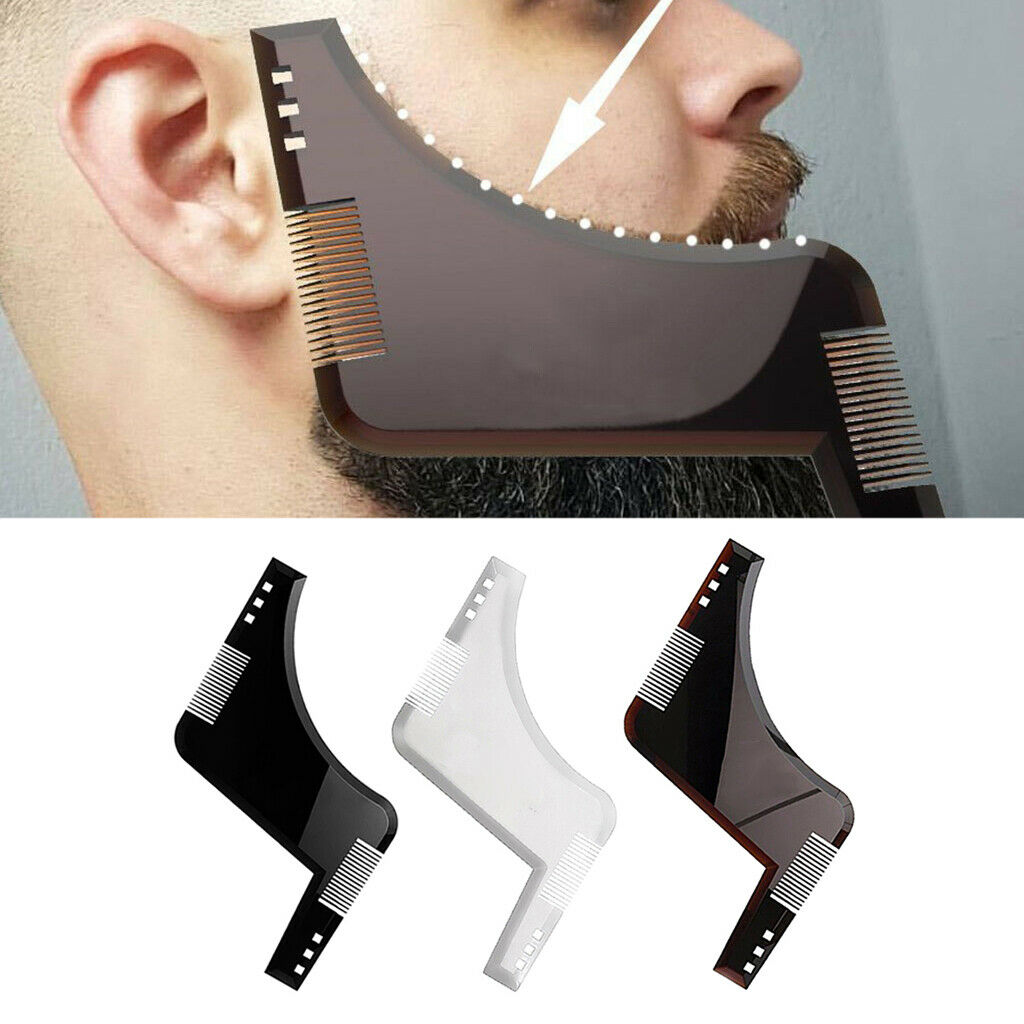 2x Double-sided Beard Shaping Tool Styling Template Stencil Beard Comb