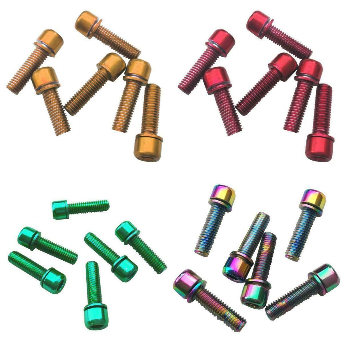 24Pcs MTB Bicycle M5x18 Handlebar Stem Rear Rack Hex Socket Screw Bolt
