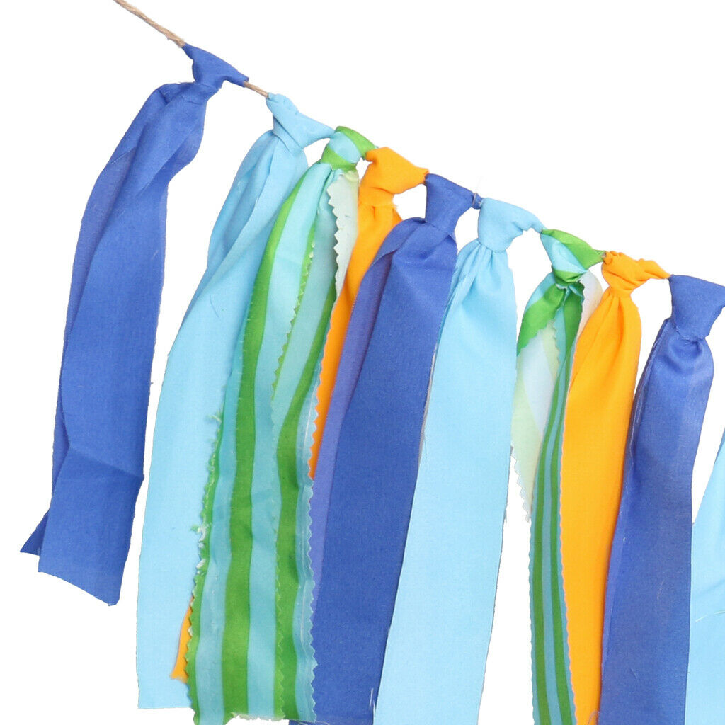 Baby First Birthday lowrie Highchair Banner Rag Tied Home Party Wall Garland
