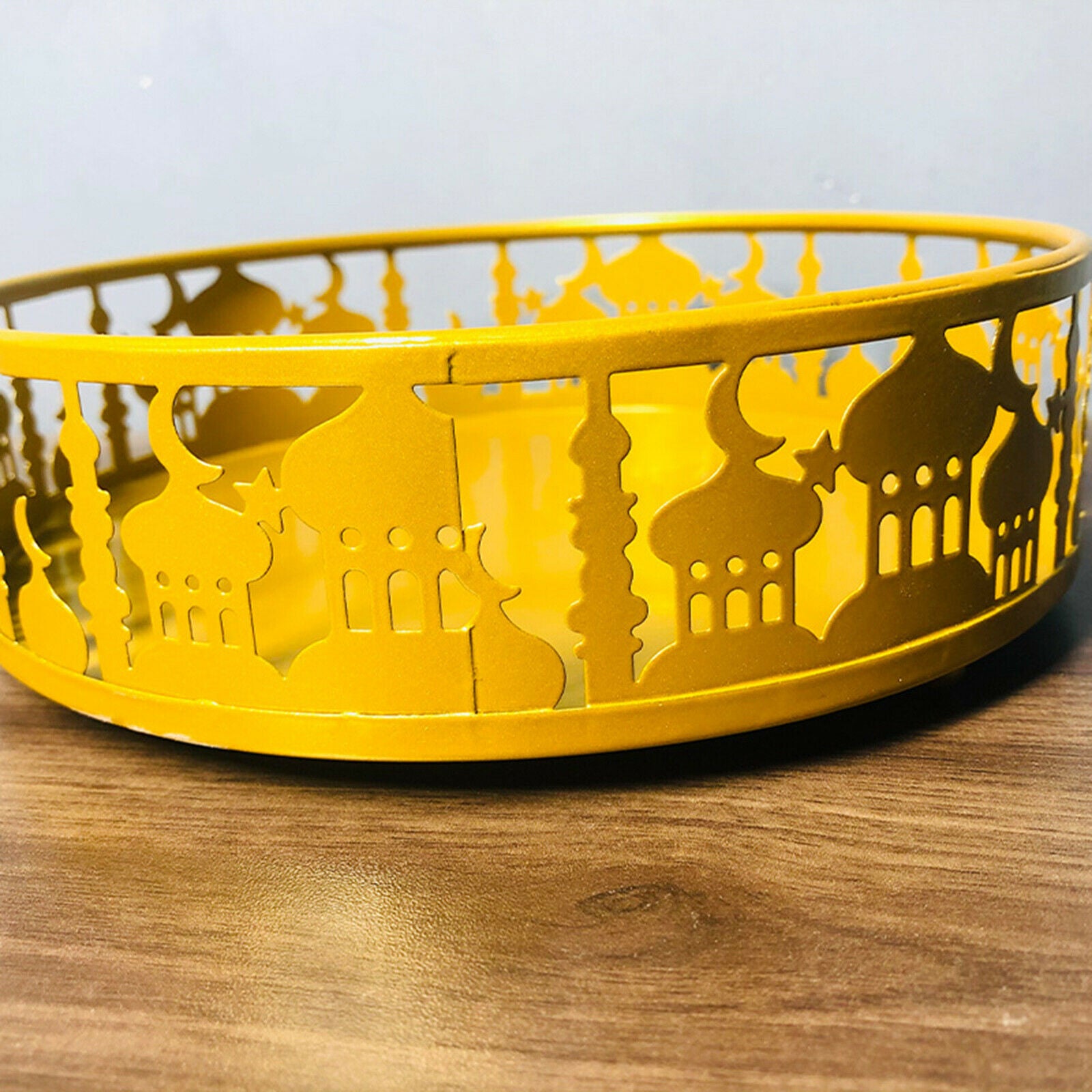 Rustic Ramadan Kareem Iron Tray for Islam Muslim Party Food Fruit Plate