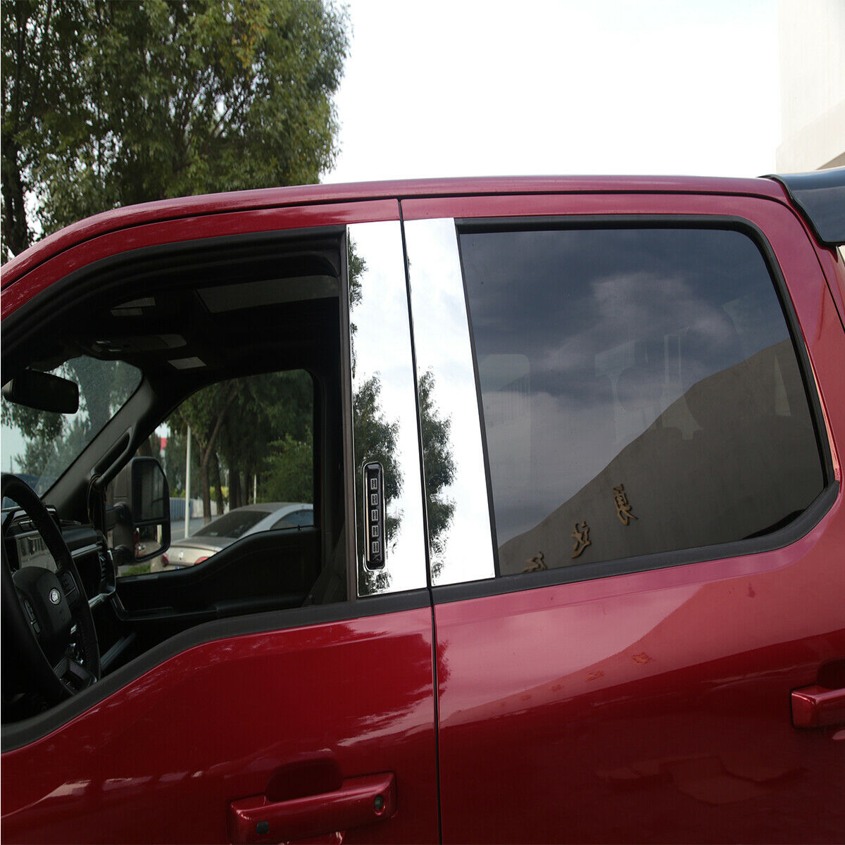 For Ford F150 F-150 2021-2022 Chrome ABS Chrome Window Pillar Posts Trim 4PCS