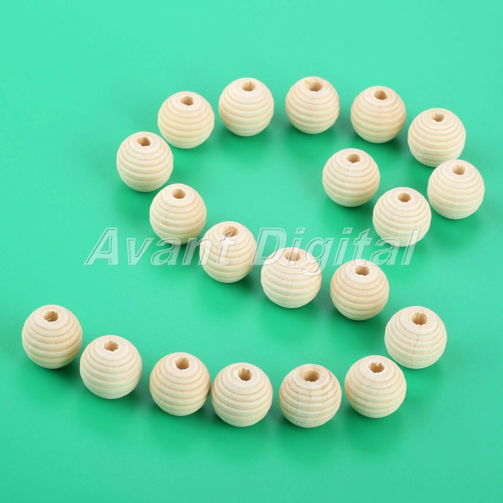 20pcs Round Unfinished Natural Screw Whorl Wave Beads Charms Findings DIY 20mm