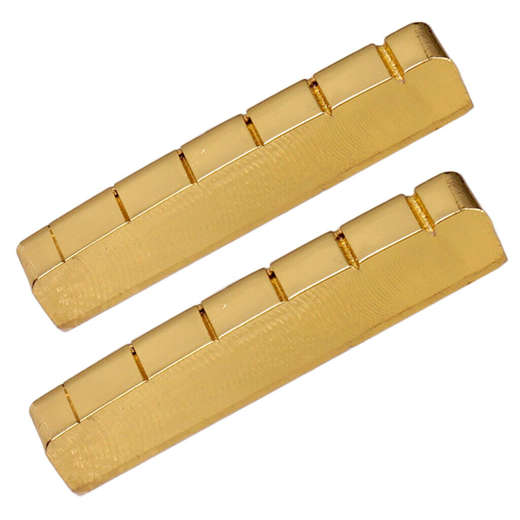 6 String Slotted 42mm Brass Nut for Les Paul  Electric Guitar Parts