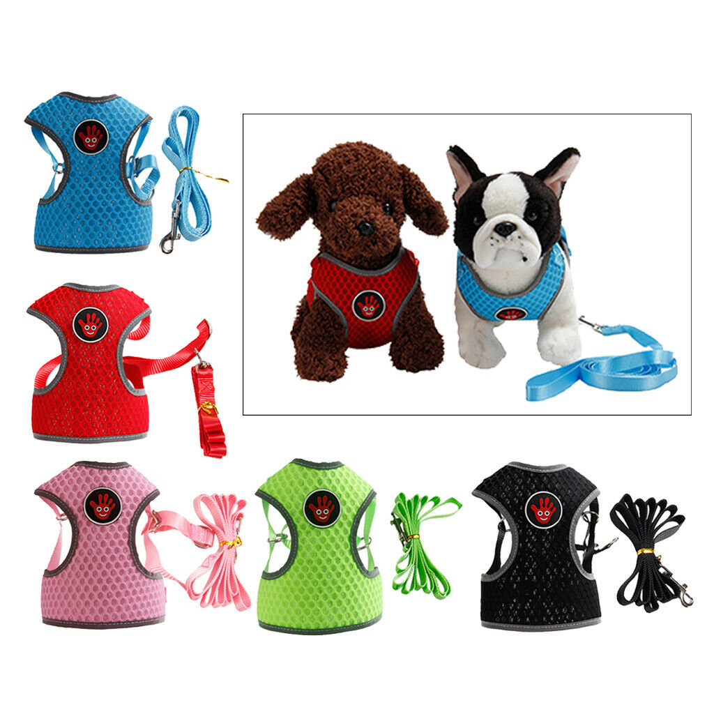 Breathable Dog Vest Harness Pet Outdoor Traction Rope For Cat Dog Red S