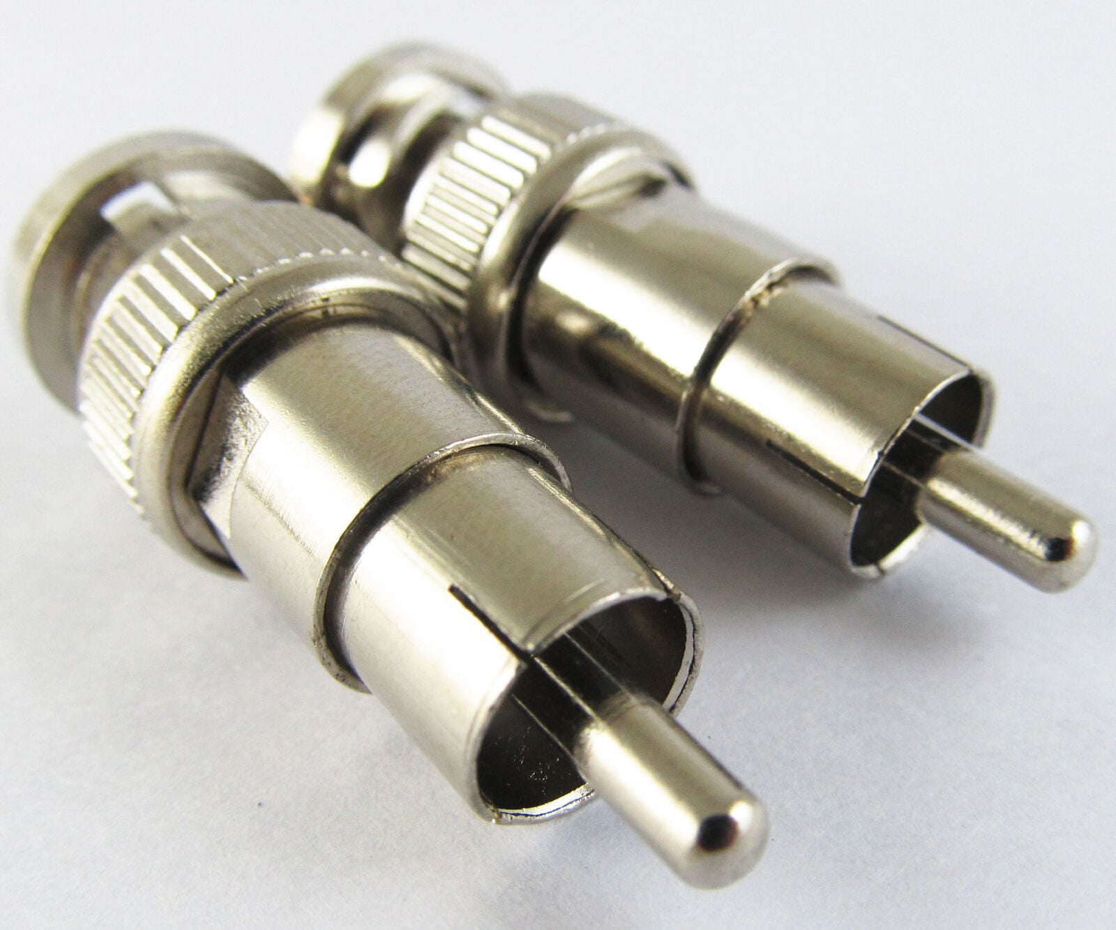 50pcs BNC male Plug To RCA male Plug connectors Adapter Nickel For Video cable