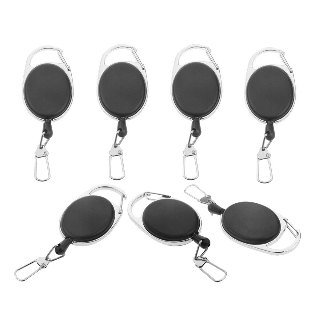 7Pcs Key Retractor Holder Extractor Card Nylon Wire Crafts Plastic 65x35mm