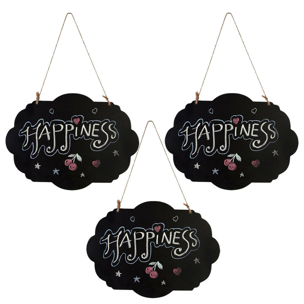 3 Pieces Double Side Wooden Small Hanging Message Boards Wedding Decoration