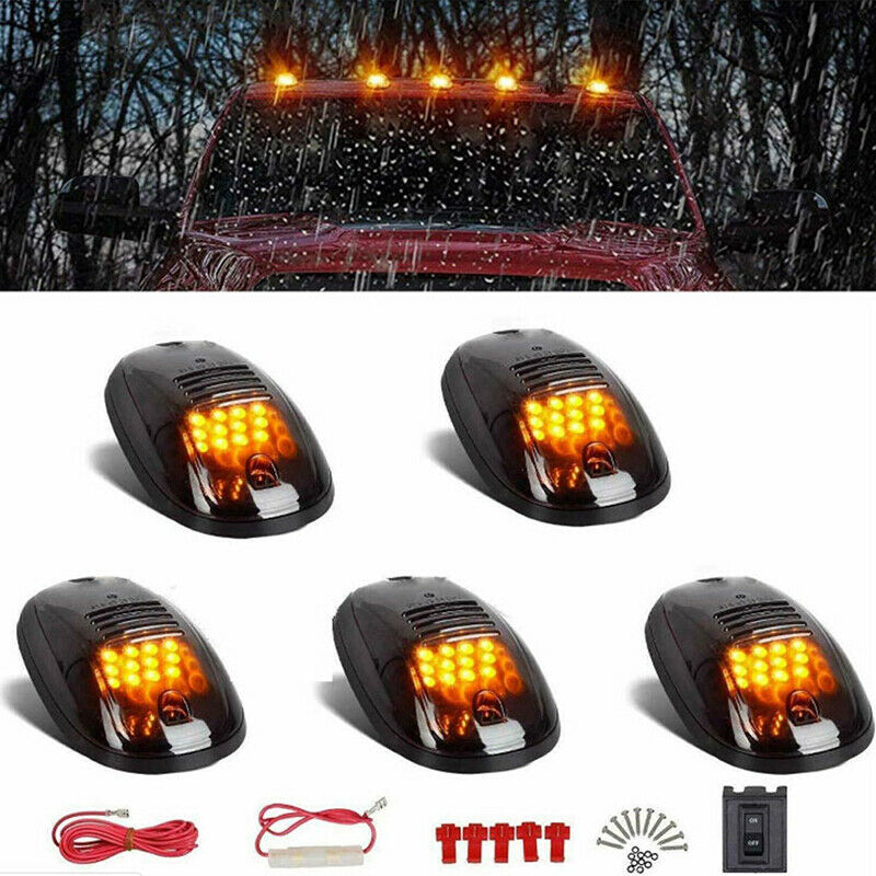 5Pcs Smoked Cab Roof Marker LED Roof Top Truck SUV Running Driving Light Set.DD
