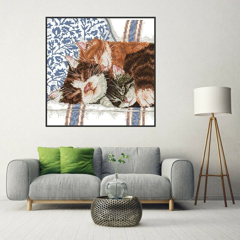 Cross Stitch Kits Stamped for Adults Beginner Kids 11CT DIY Embroidery NeedlR5O8
