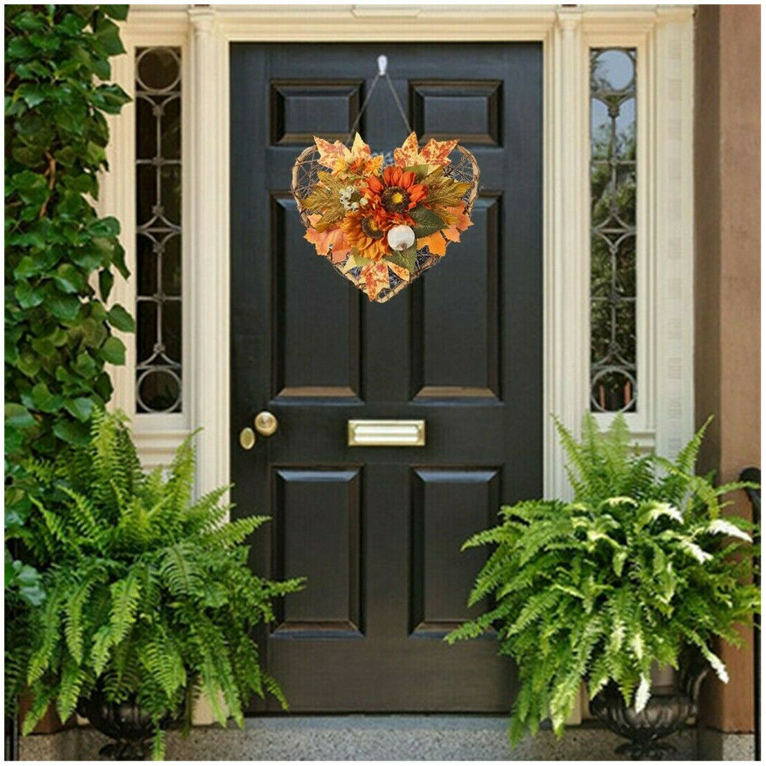 Halloween Fall Door Pumpkin Wreath Autumn Maple Leaf Garland Home Decor B5