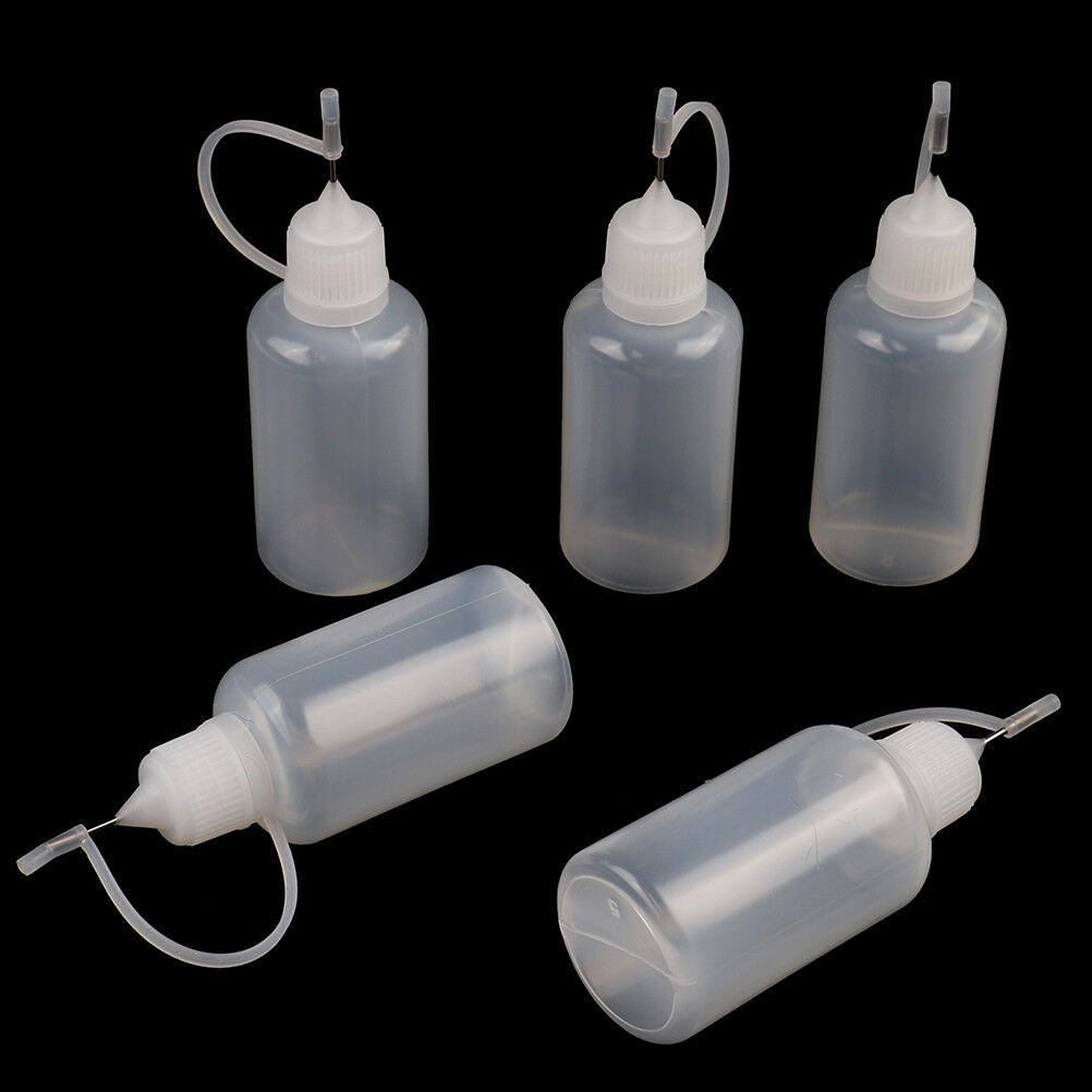 5Pcs 30ml plastic DIY paper quilling glue applicator needle squeeze bottl.l8