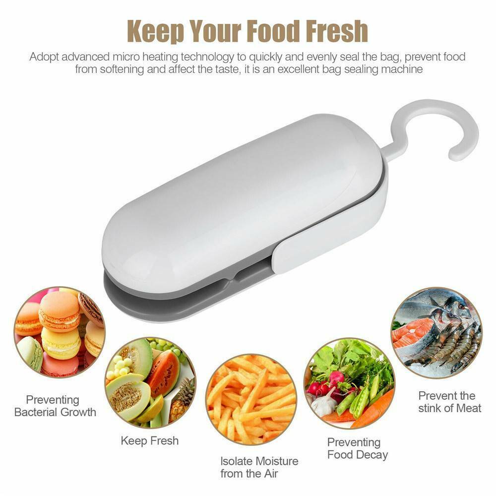 1x Portable Mini Heat Sealing Machine Household Plastic Bag 2 In1-Cutter /Sealer