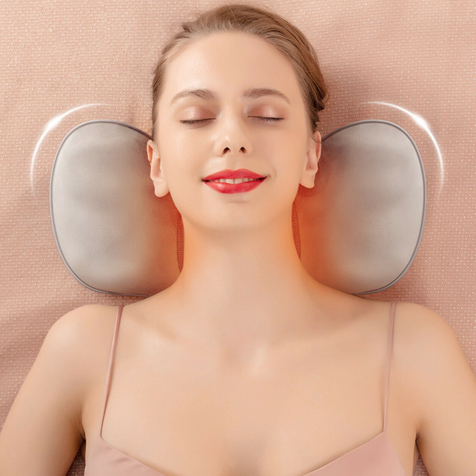 USB Rechargeable Electric Neck Massager Pillow Back Deep Kneading Cushion
