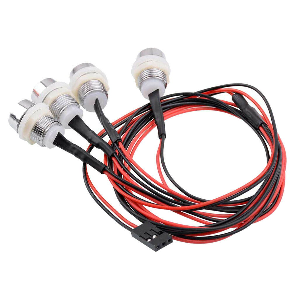 LED Light 8mm 2 White and 2 Red LEDs for RC Cars 1/5 1/8 1/10 1/12 1/16 DIY