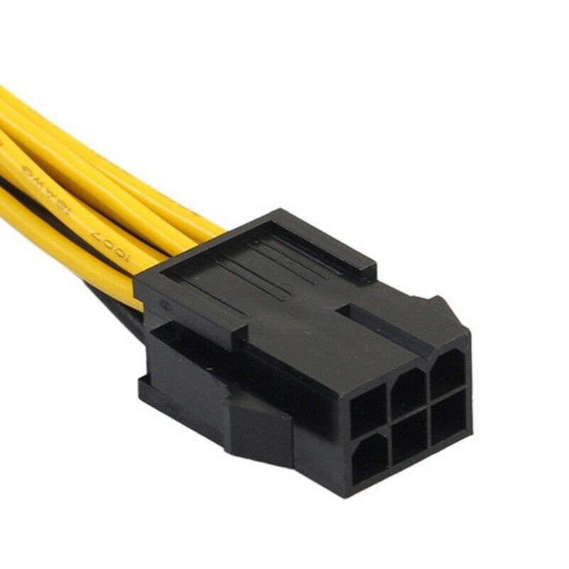 6PCS GPU VGA PCIe 6 Pin Female to Dual 2X 8 Pin (6+2) Male PCI Express PowerV3X5