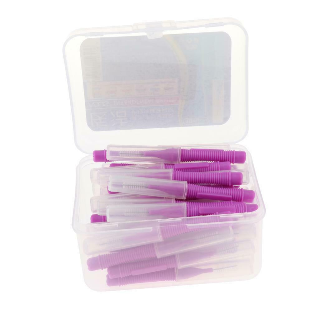Lot 80x Interdental Brushes Toothpick Oral Hygiene Tooth Brush Purple+Blue