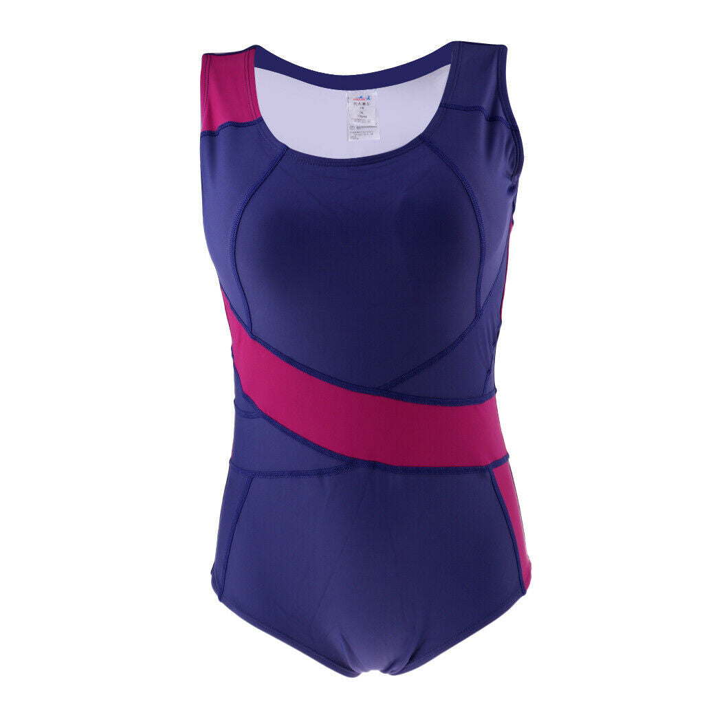 Women One-piece Swimsuit Racing Training Sports Beach Bathing Suit S Red