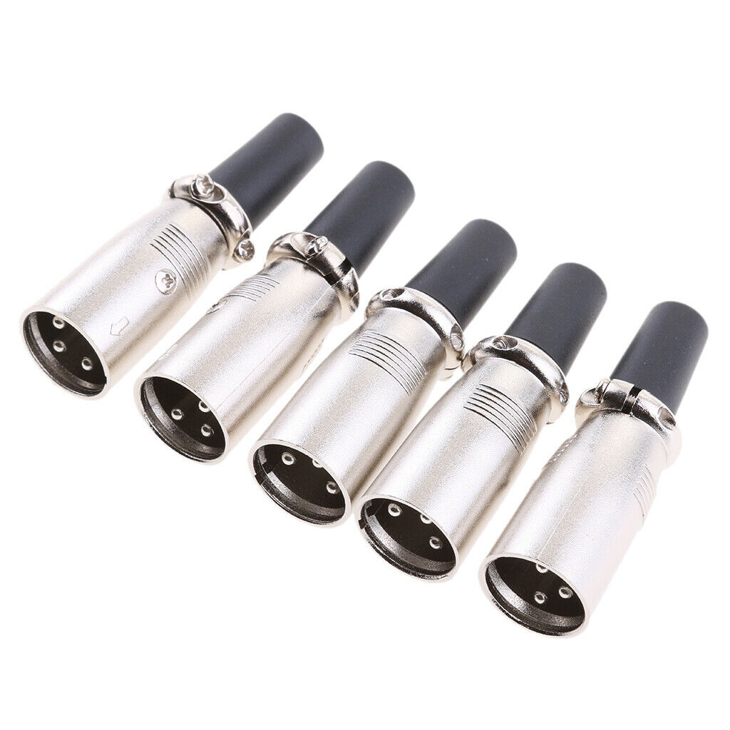 5pcs XLR Male Microphone Cable Audio Microphone Audio Connectors
