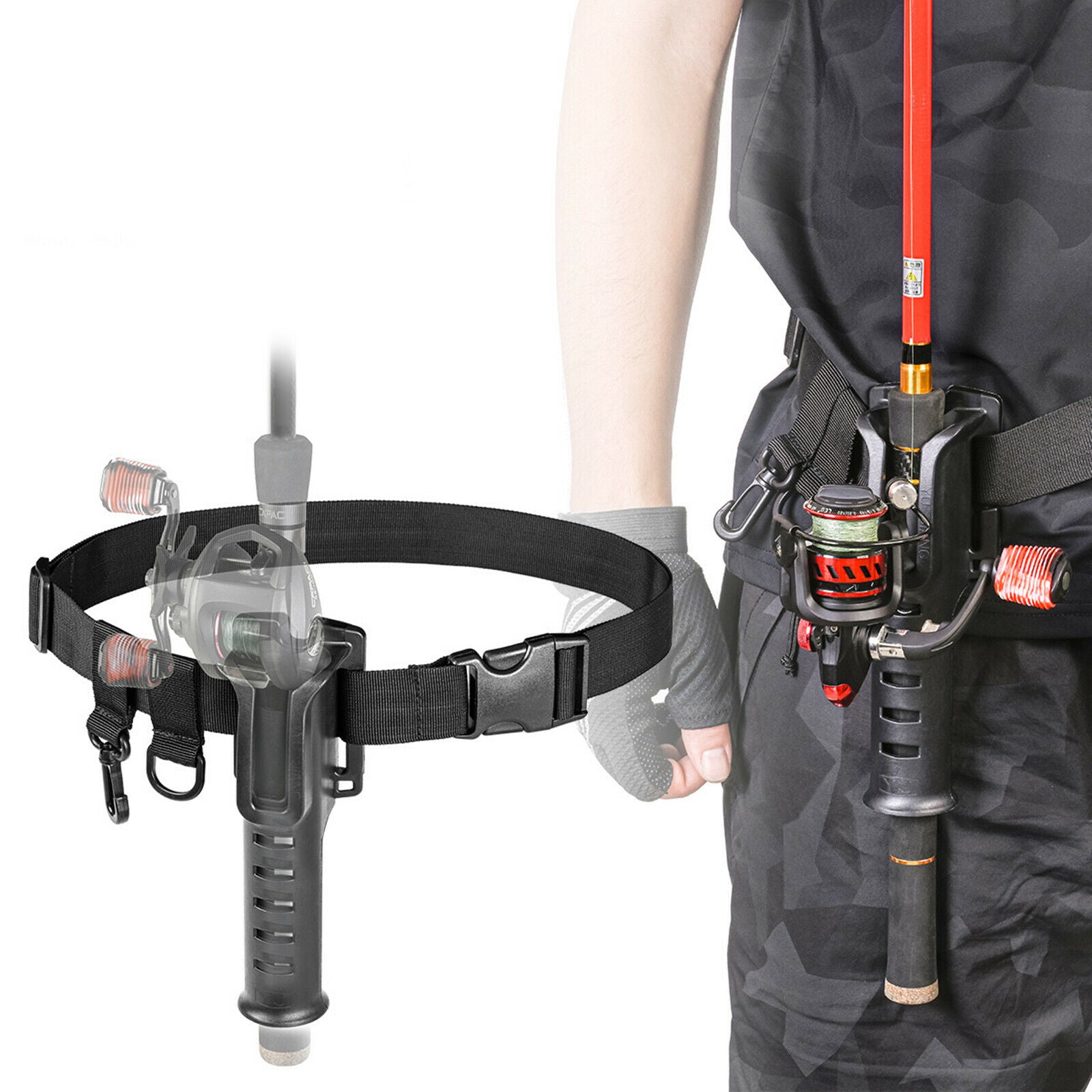 Durable Nylon Fishing Rod Holder Belt Tackle Fishing Pole Support Equipment