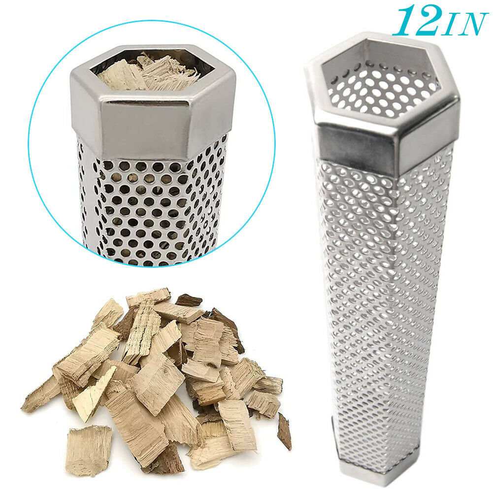 12" Stainless Steel Outdoor Wood Pellet Grilling Smoker Tubes Pipe BBQ Smoke Box