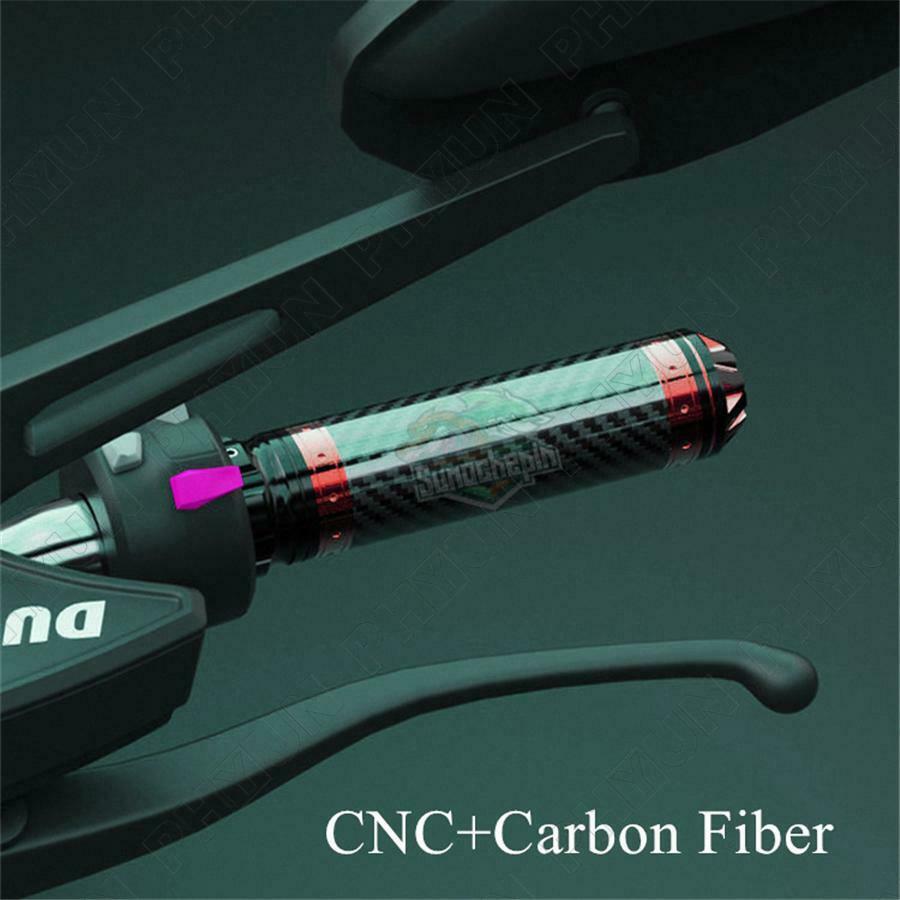 2x Carbon Fiber Style Motorcycle Handle Handlebar Hand Bar Grip 7/8" Universal