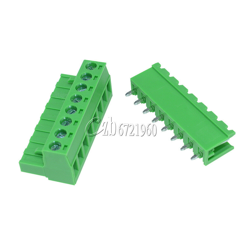 10sets 2EDG 8Pin Plug-in Screw Terminal Block Connector 5.08mm Pitch Right Angle