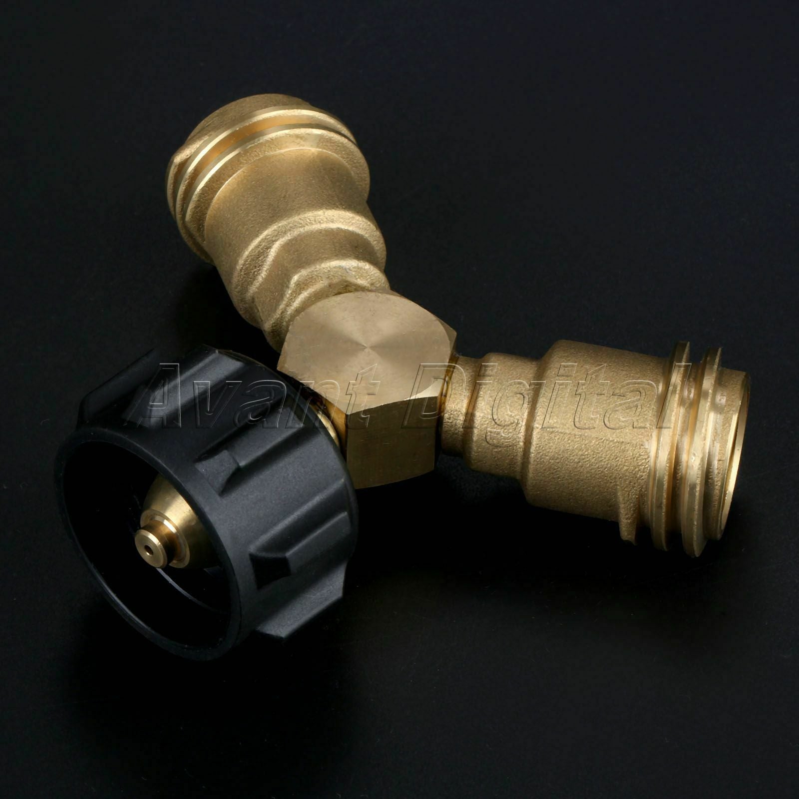 QCC1/POL Propane Y-Splitter Tee Adapter Connector Valve For Outdoor BBQ Cylinder