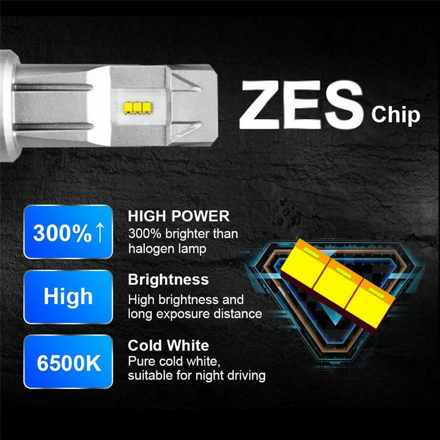 2x H4 9003 HB2 LED Headlights Bulbs High&Low Beam 110W 12000LM Error Free White
