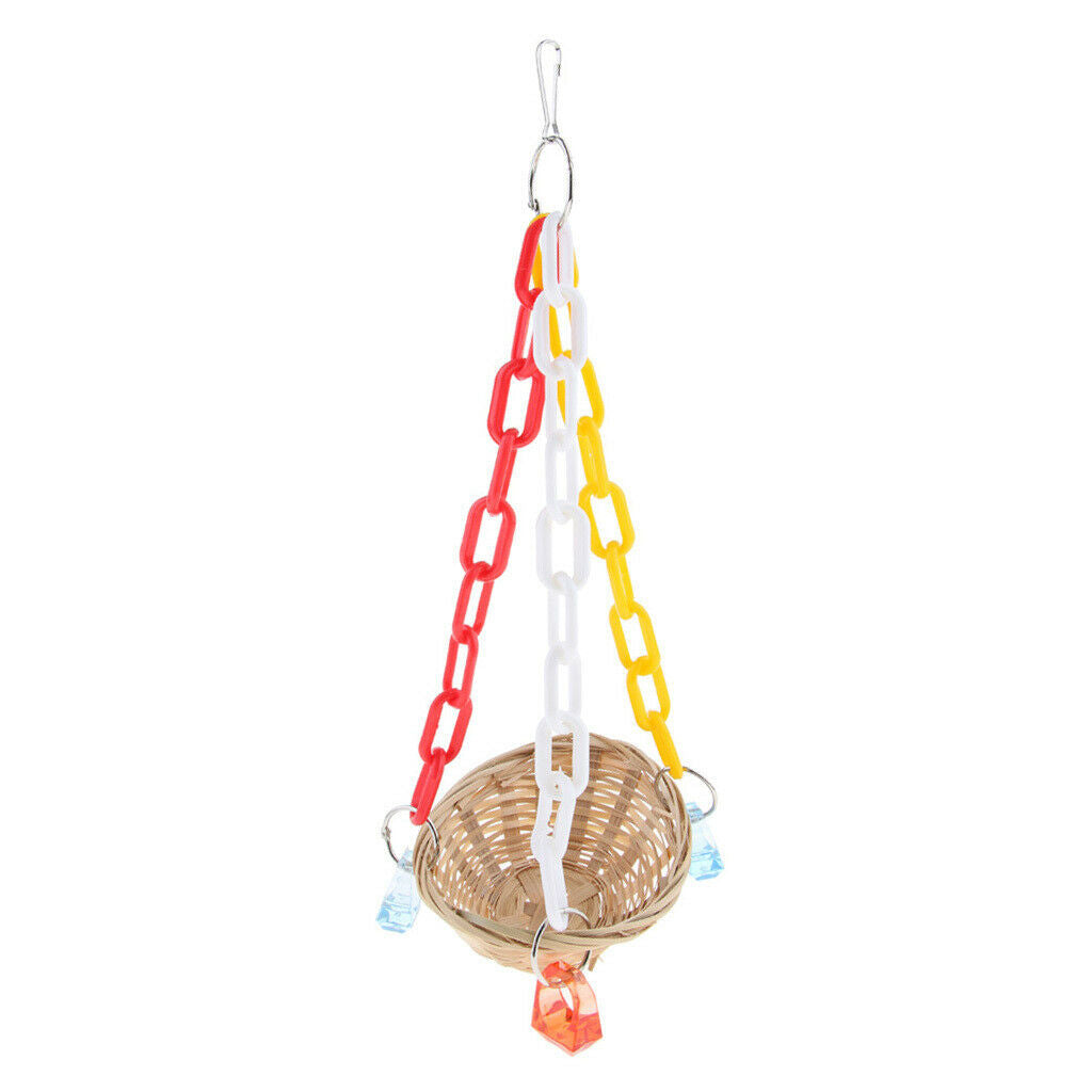 Parakeet Toys ,Bird Cage Accessories Hammock Bird Swing Toys Hanging Perch,Cages
