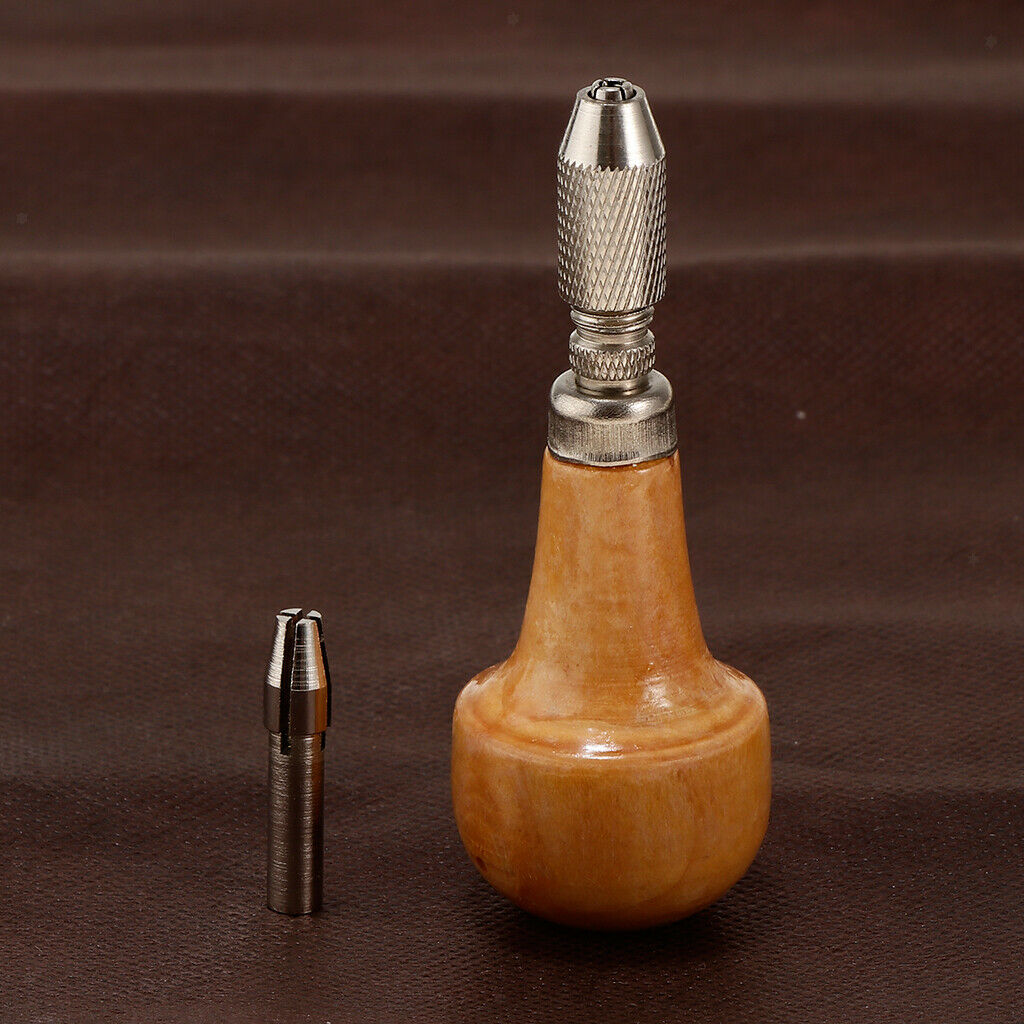2 Sets Pin Vise Drill Bits Wood Handle Collet Watchmaking Jewelry Tool