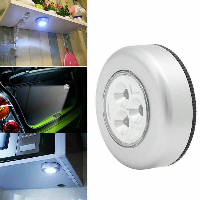 4PCS 3LED Touch Push On/Off Light Self-Stick On Click Battery Operated Lights