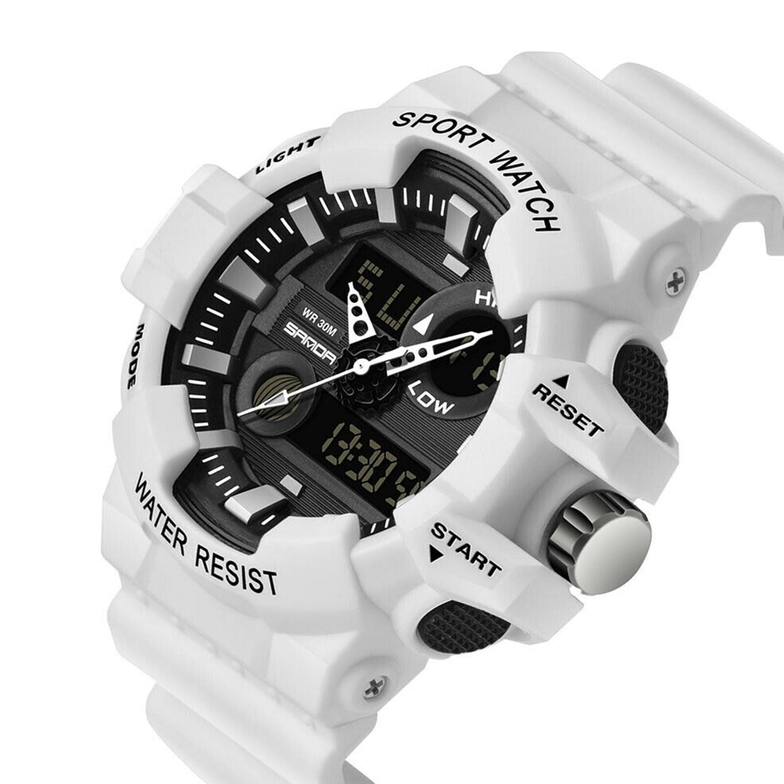 Men's Military Digital LED Alarm Week Analog Quartz Sport Watch Waterproof