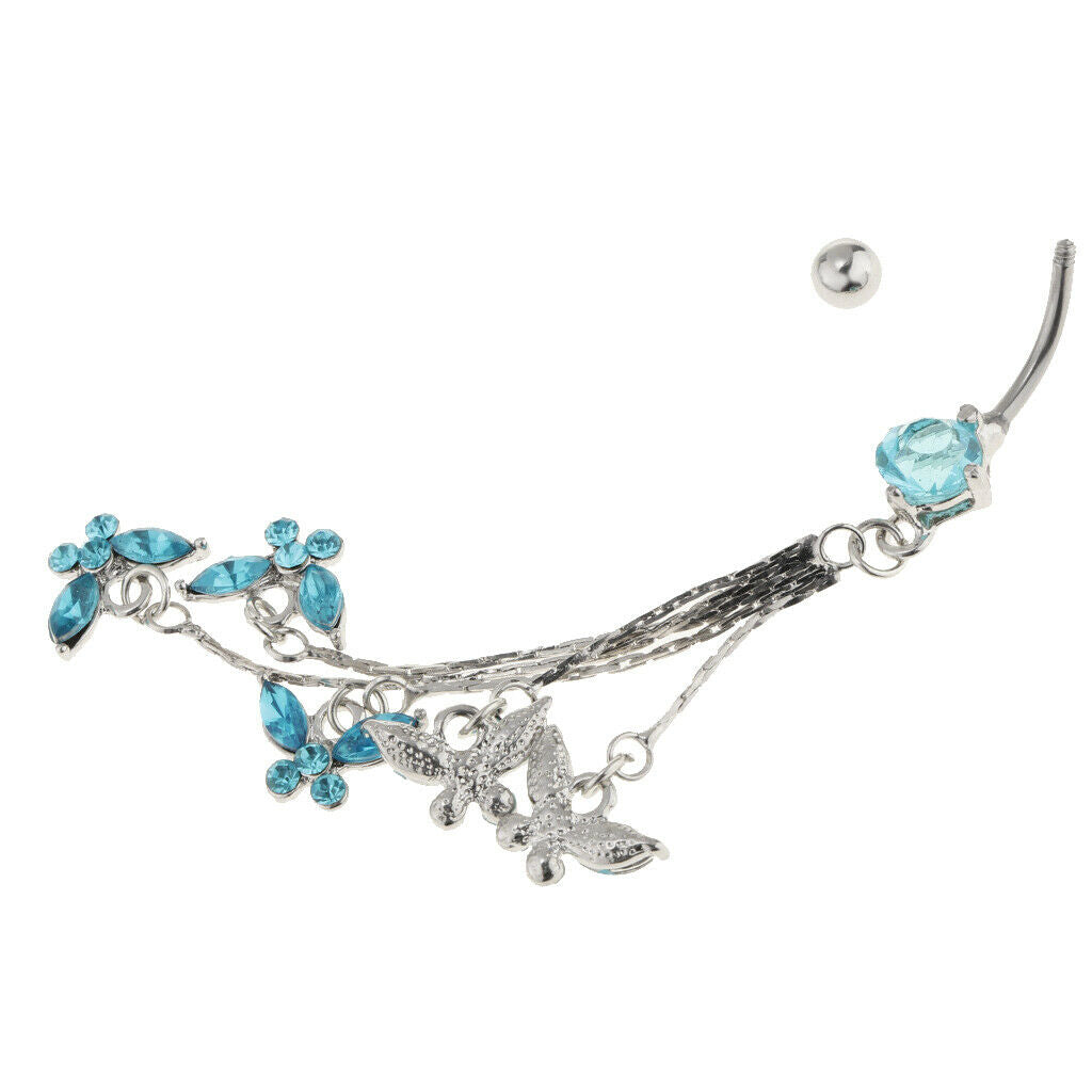 Crystal Tassels Butterflies Navel Rings  Jewelry Navel