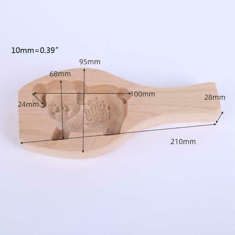 Mooncake Mold Mid-autumn Festival Moon Cake Mould Piggy Shape Wooden Baking Tool