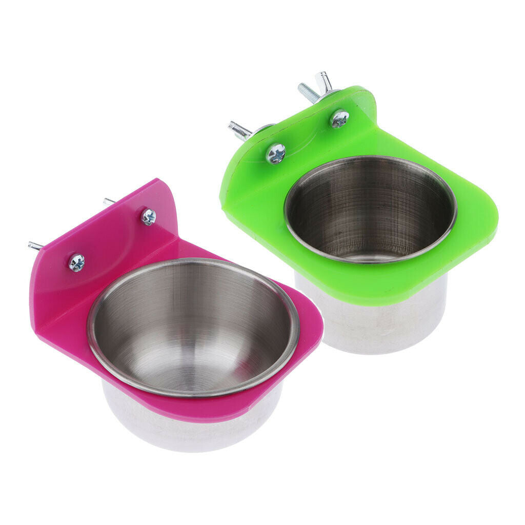 2Pieces Bird Water Feeder Small Animals Food Cup Birds Macaws Finches Mice