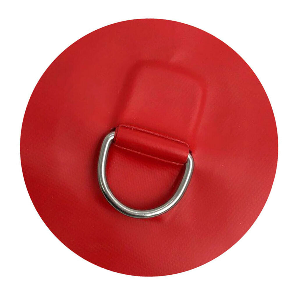 Quality 4"Stainless Steel Inflatable Boat Kayak Dinghy D-RINGS PVC Patch RED