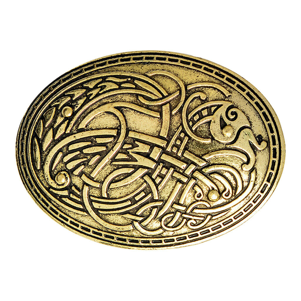 2Pack Norse Medieval Viking Shield Symbol Brooch Oval Shawl Sweater Pin