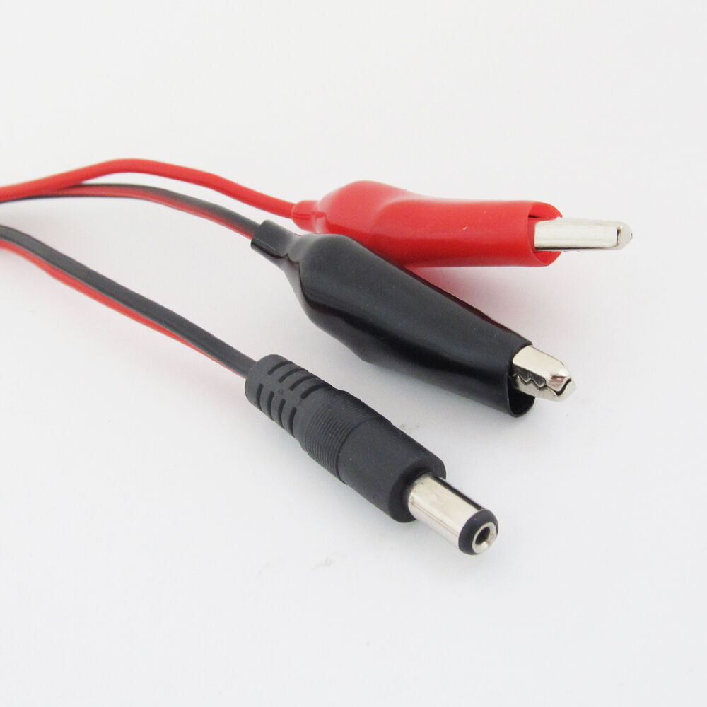 4sets 18AWG 1M 5.5 x 2.1mm DC Power Male Plug to Dual 45mm Alligator Clip Cable