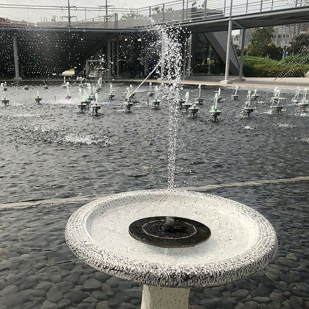 Bird Bath Fountain Solar Powered Water Pump Floating Outdoor Pond Garden Pool @