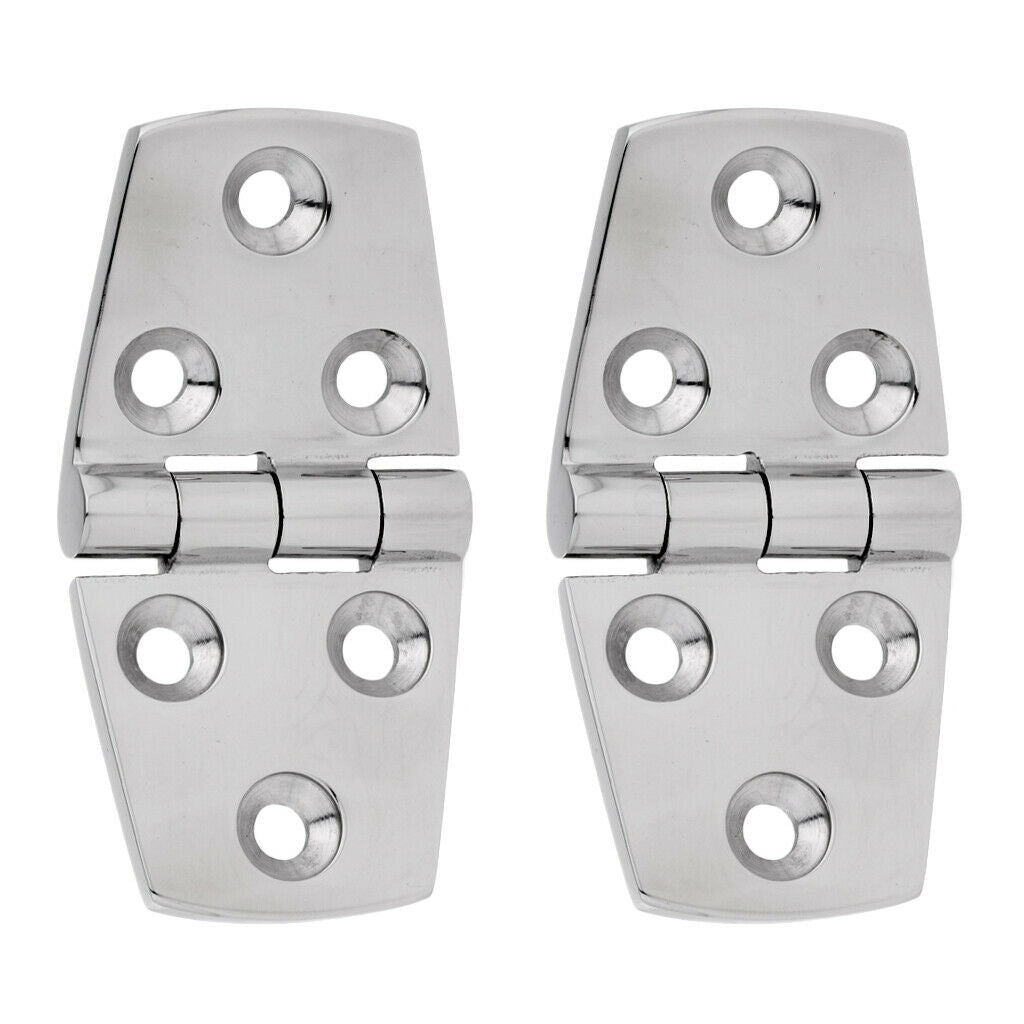 2 x Boat Strap Hinges Deck Cabinet Hinge, 6 Holes Marine 316 Stainless Steel 3 x
