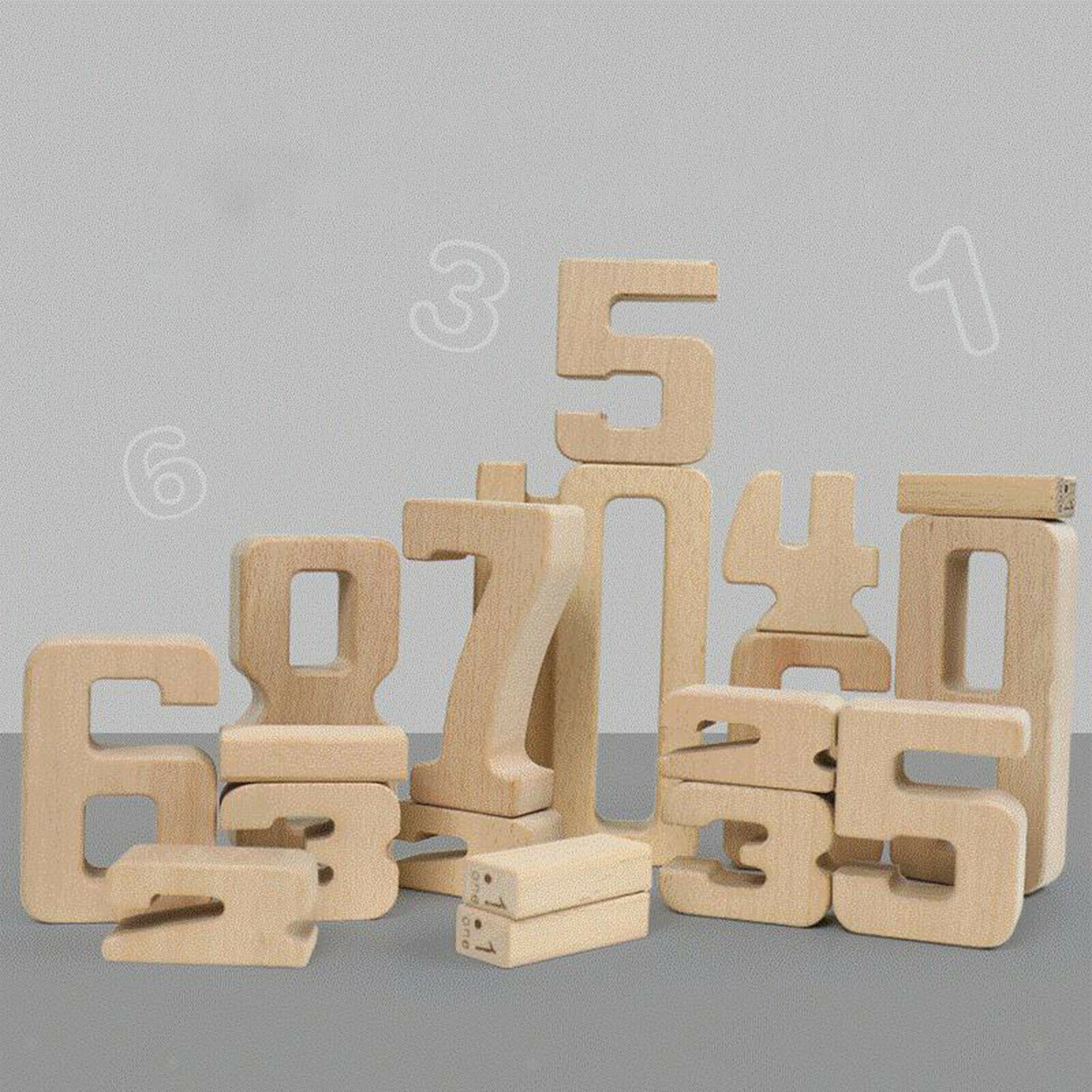 Wooden Montessori Math Building Blocks 1-10 Number Block Toys with Tray Holder